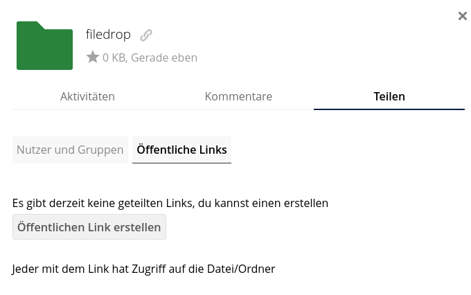teilen Dialog öffnen