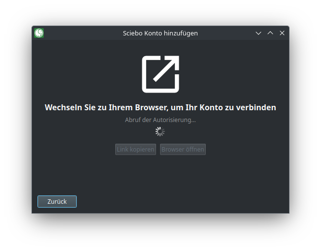 Browser wird geöffnet