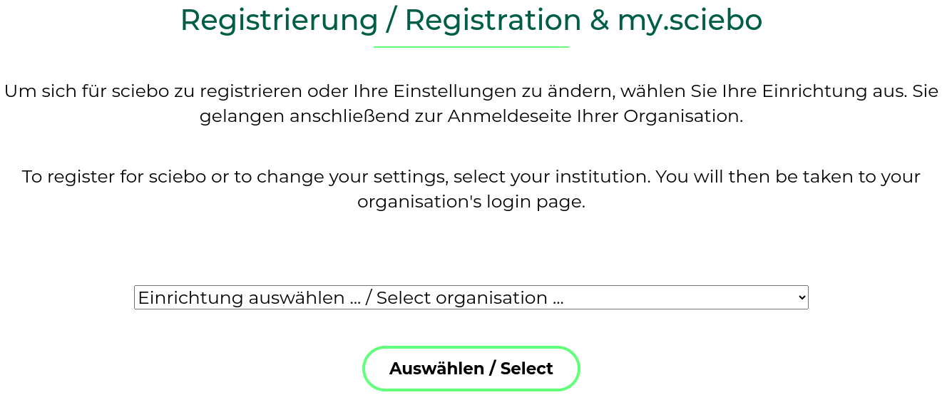 Screenshot vom Dropdown-Menü