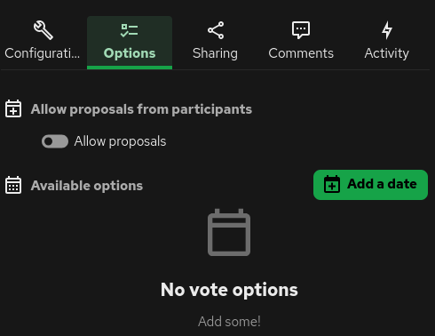 Polls date options