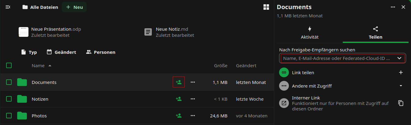 Liste der Einrichtungen