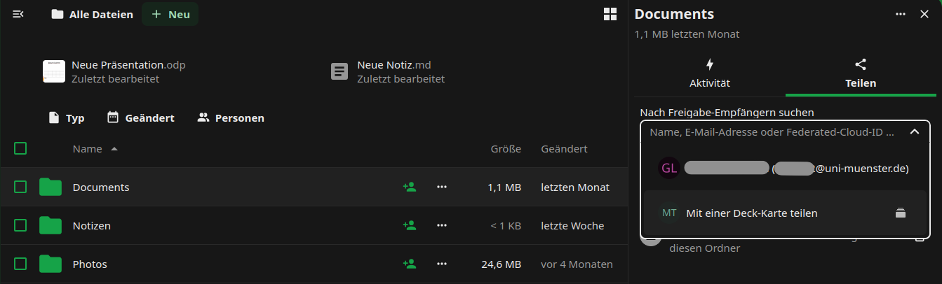 Liste der Einrichtungen