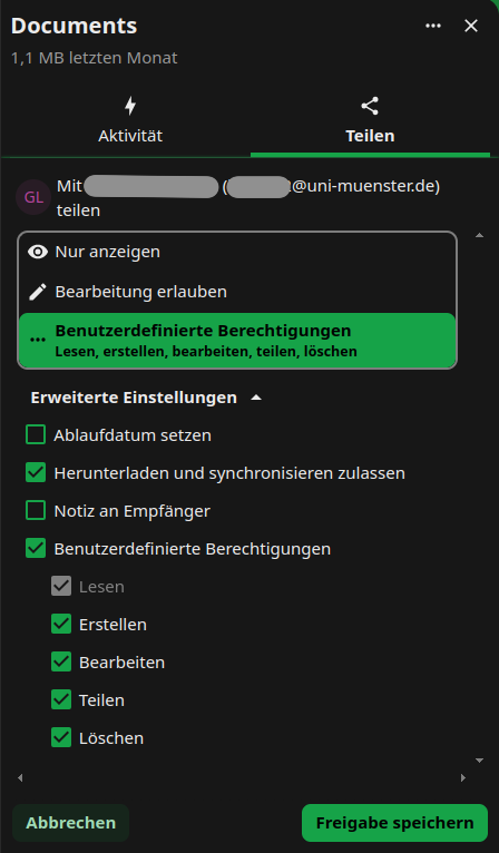 Liste der Einrichtungen