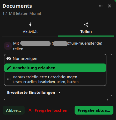 Liste der Einrichtungen