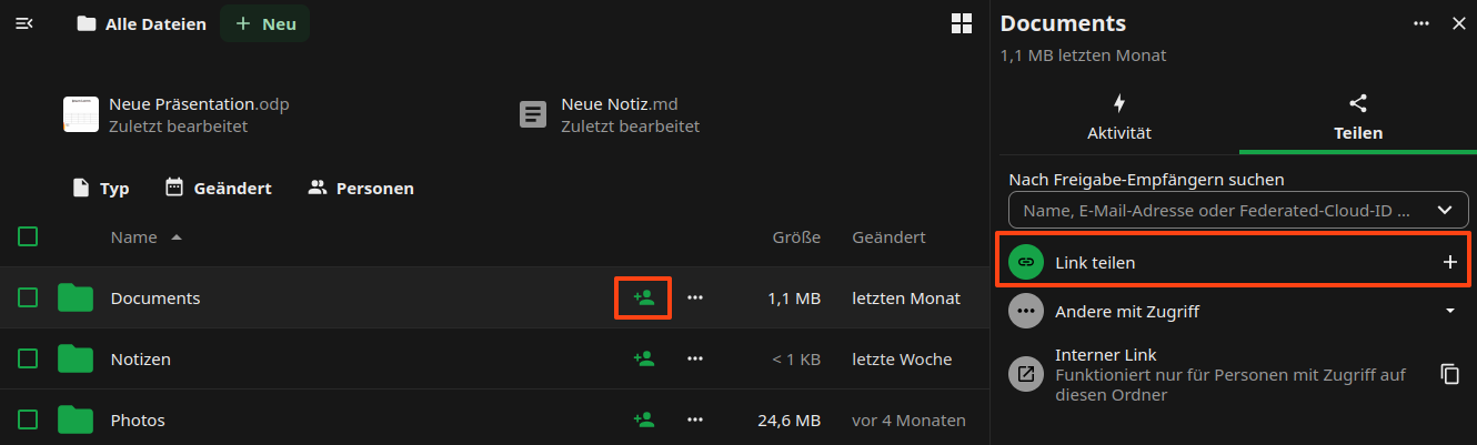 Liste der Einrichtungen