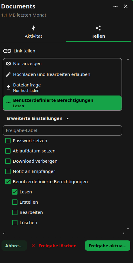 Liste der Einrichtungen