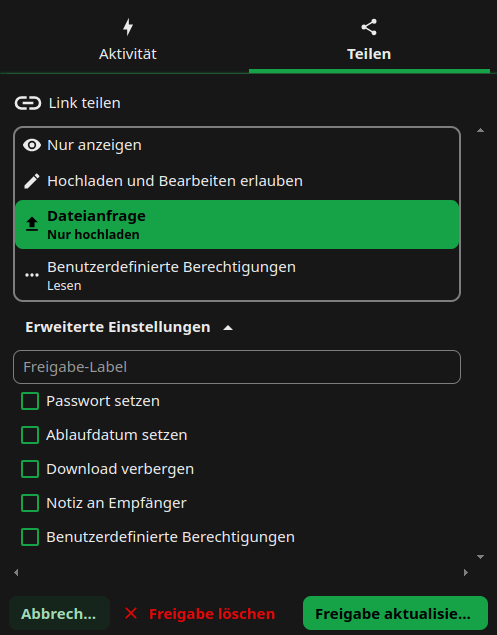 Web share permissions
