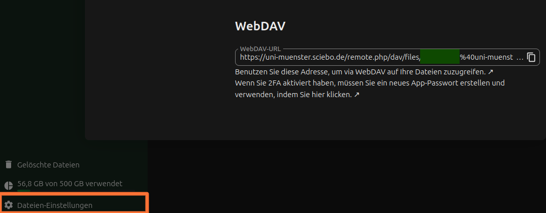 WebDAV URL